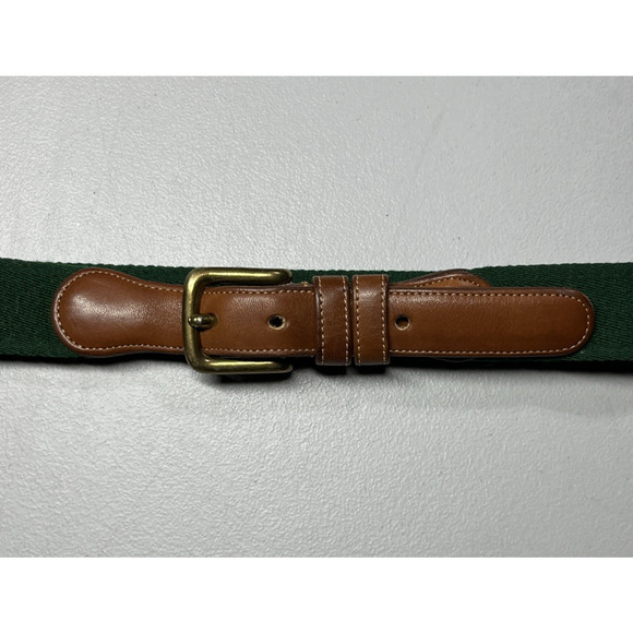 Vintage Coach Surcingle Belt Size 26 Green Wool Brown Leather Classic 7802 - Picture 3 of 10
